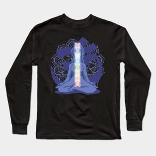 Chakra Yoga Pose Long Sleeve T-Shirt